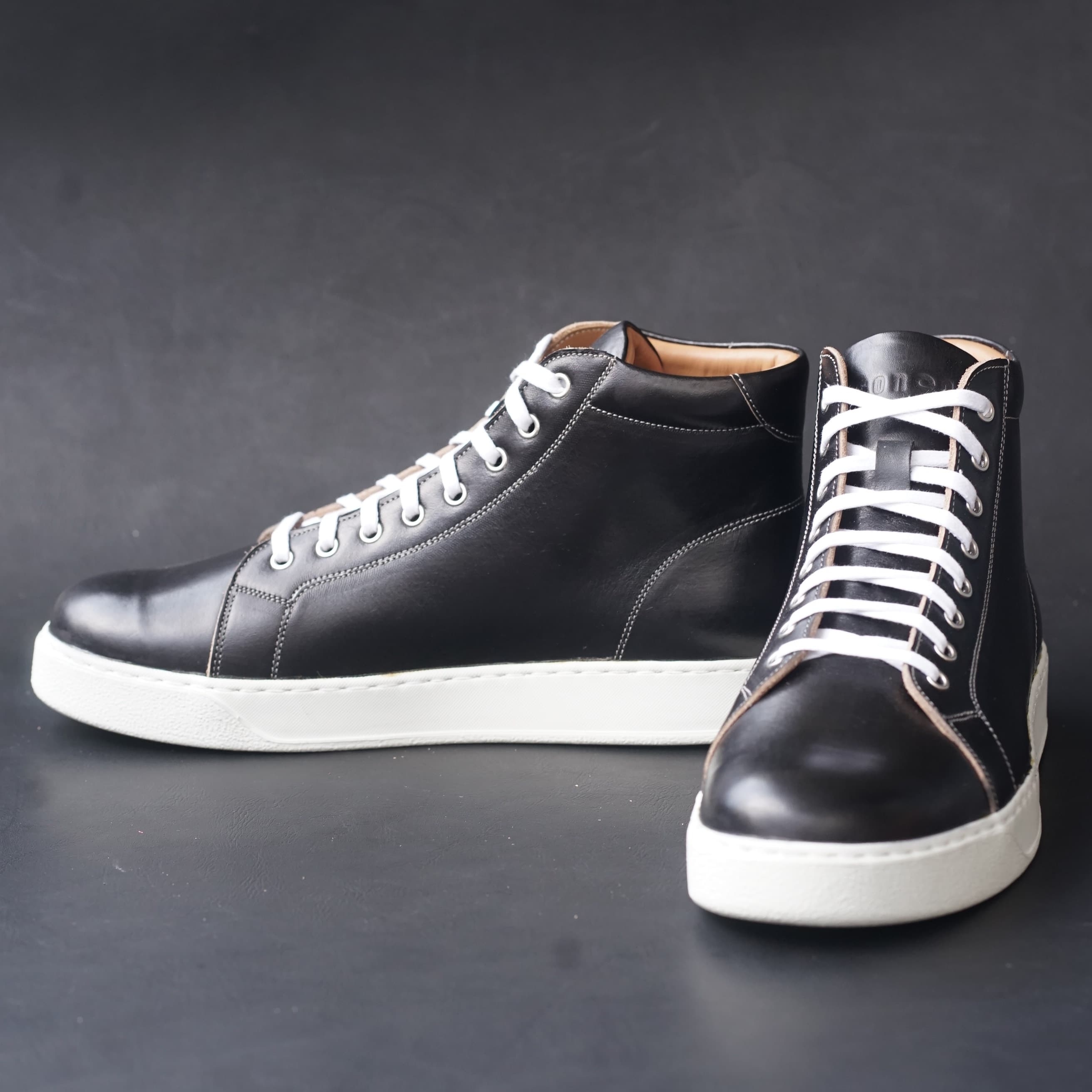 Songo High Top Rubber Sole Sneakers with Veg Tan Leather